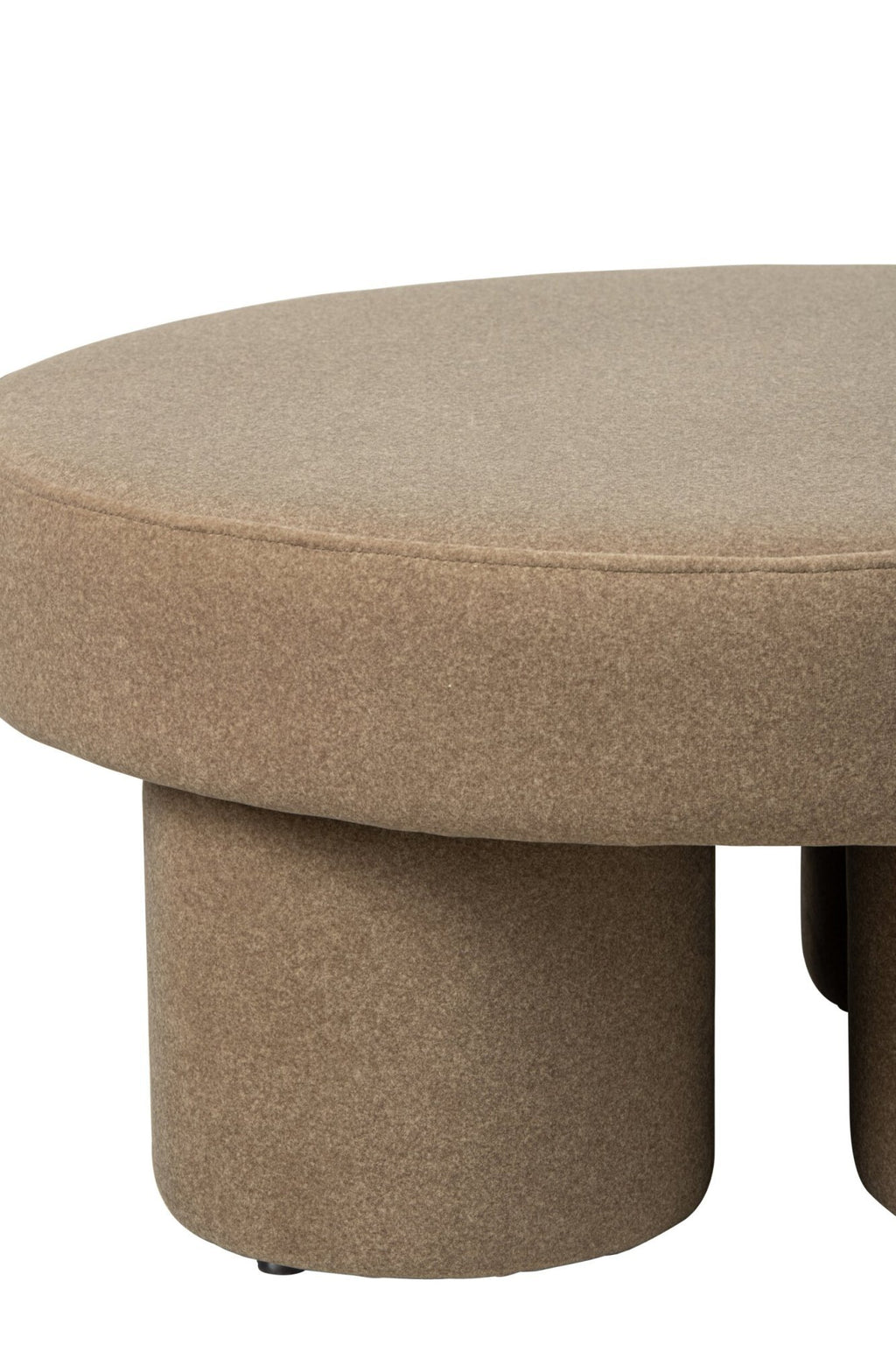 J-Line Poef met poten - multiplex/stof - beige - large