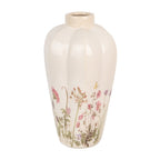 Vaas Ø 21x34 cm Beige Roze Keramiek Bloemen