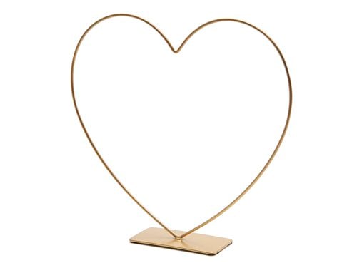 Metalen hart op voet 39cm goud