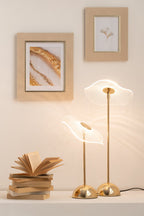 J-Line Tafellamp Led Bloem Metaal/Plastiek Goud Small