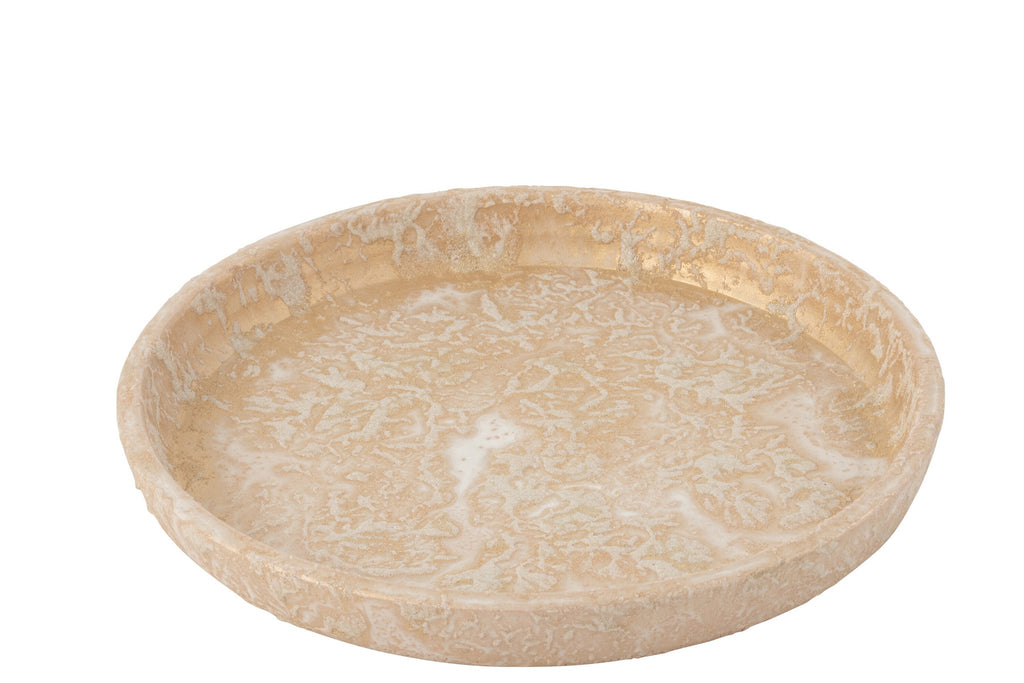 J-Line bloempot Terra - keramiek - rose/goud - Ø 40 cm