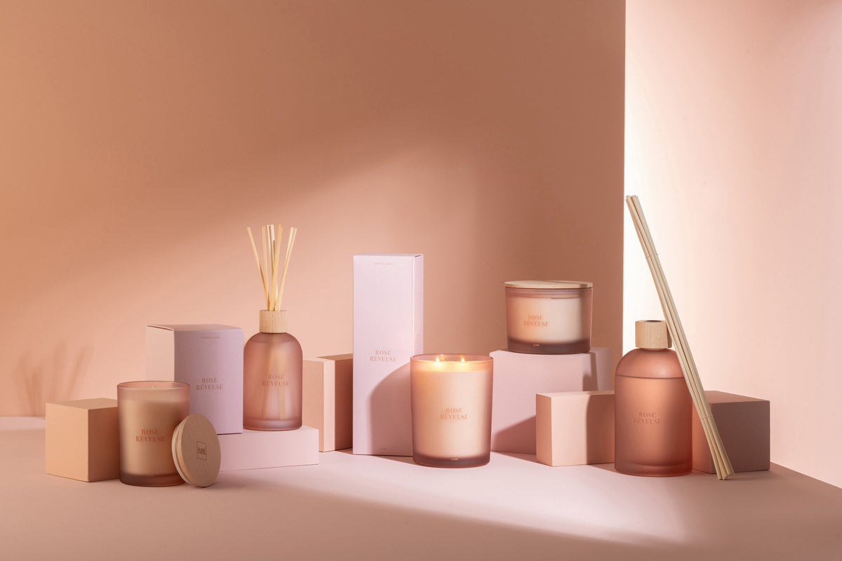 J-Line geurstokjes Accords Essentiels - Dreamy Rose - roze - 550 ml