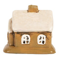 Waxinelichthouder Huis 9x7x9 cm Bruin Keramiek
