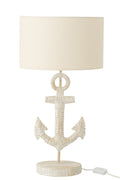 J-Line tafellamp Anker - polyresin - wit/naturel