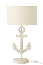 J-Line tafellamp Anker - polyresin - wit/naturel