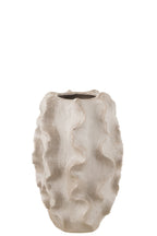 J-Line vaas Abstract Golven - klei - beie - small - 37.5 cm hoog