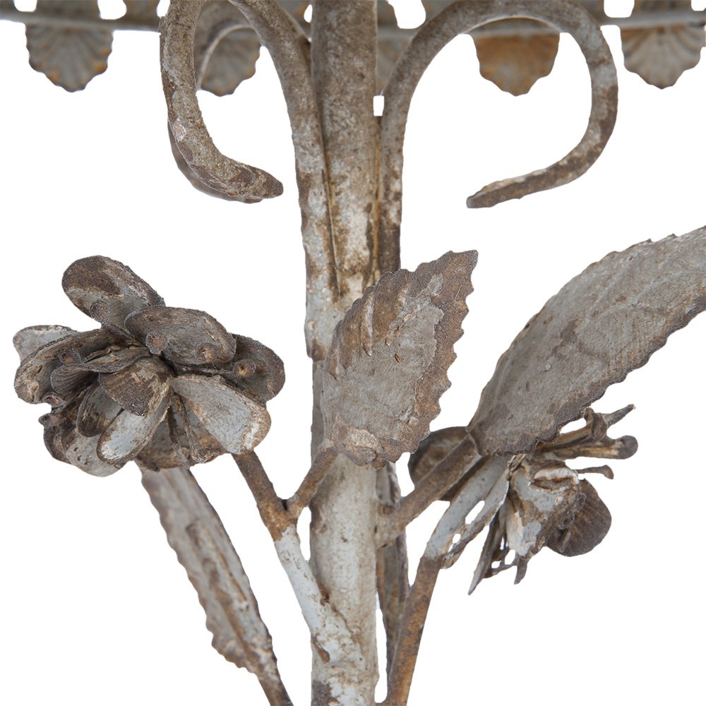 Stolp Ø 20x35 cm Grijs IJzer Bloemen Glazen Stolp