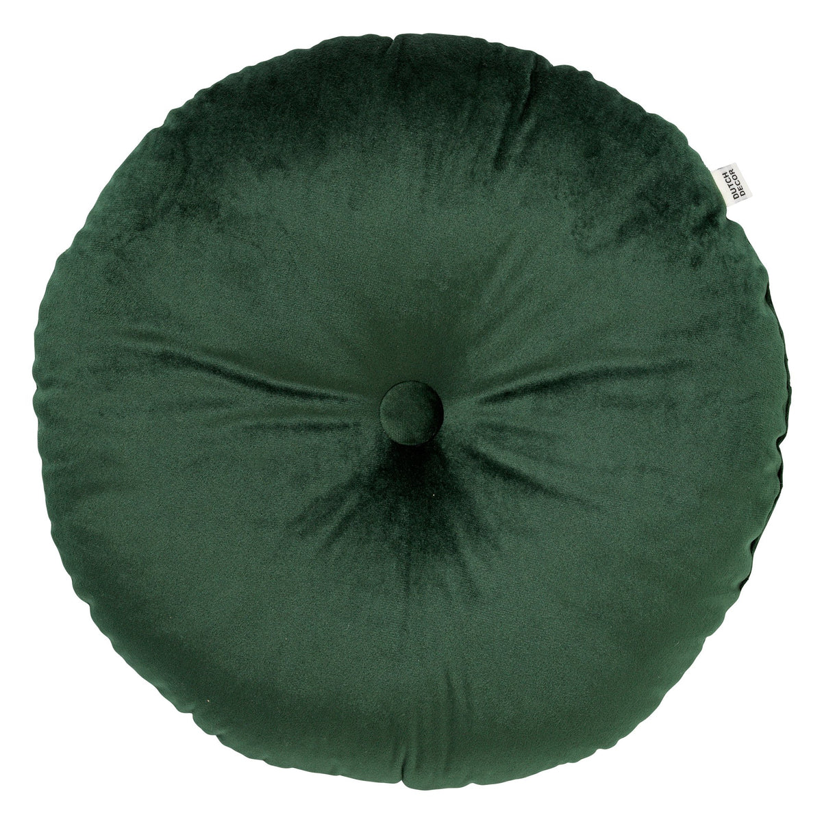 Dutch Decor Olly - Kussen Ø38 cm - Rond fluweel - Bergzicht - Groen