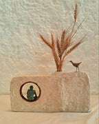 Sculpturale vaas van papier-maché