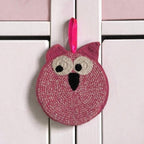 Luna-Leena Uil cadeauhanger - fuchsia melange - biologisch katoen - hand gehaakt in Nepal