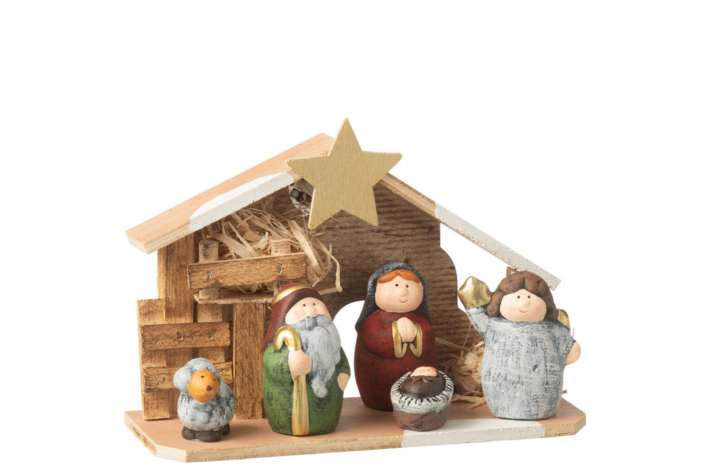 J-Line Kerststal Led Porselein Mix Medium