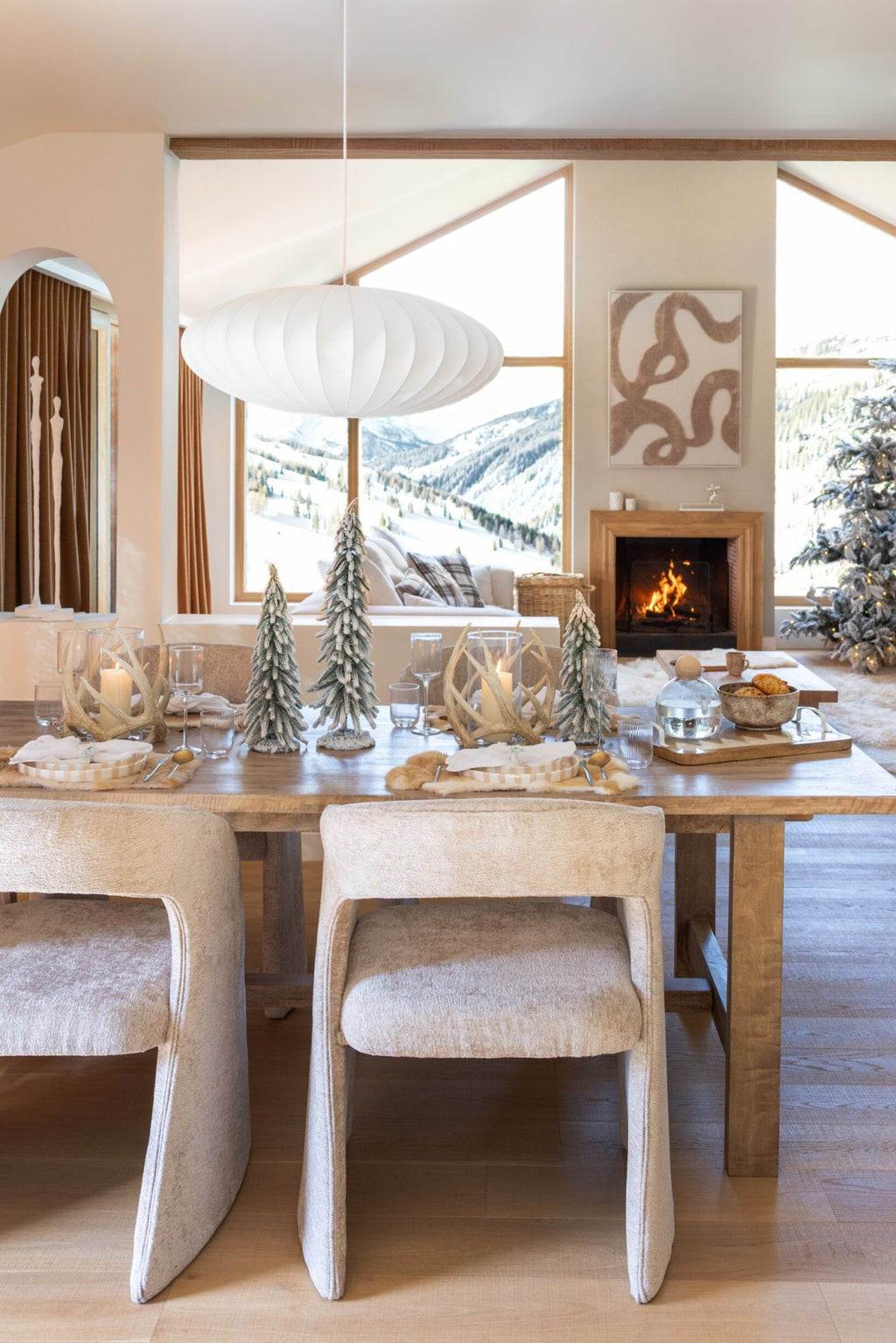 J-Line Kerstboom met sneeuw - PET - donkergroen/wit - small