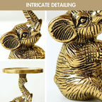 Stompkaarshouder – Aluminium Olifant Design – Gouden Afwerking – 8x8x15cm