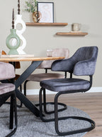 Eetkamerstoel Fox Antraciet 01 - Vintage Velvet