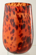 J-Line kaars Mia - glas - oranje/zwart - L - 230U