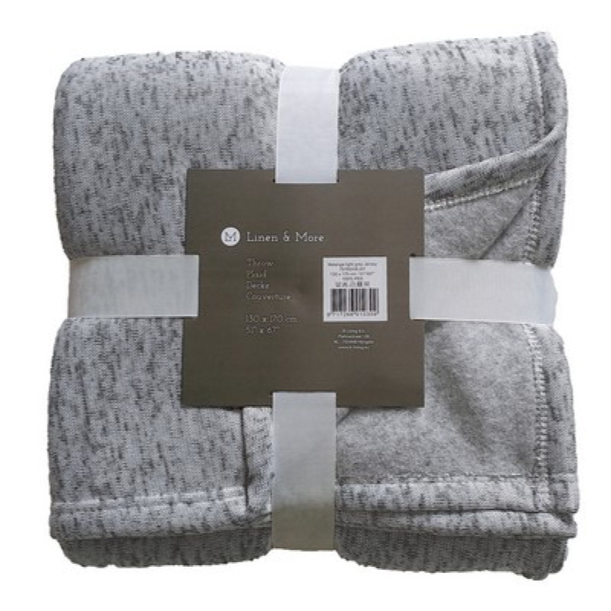 Melange plaid grijs 130x170cm