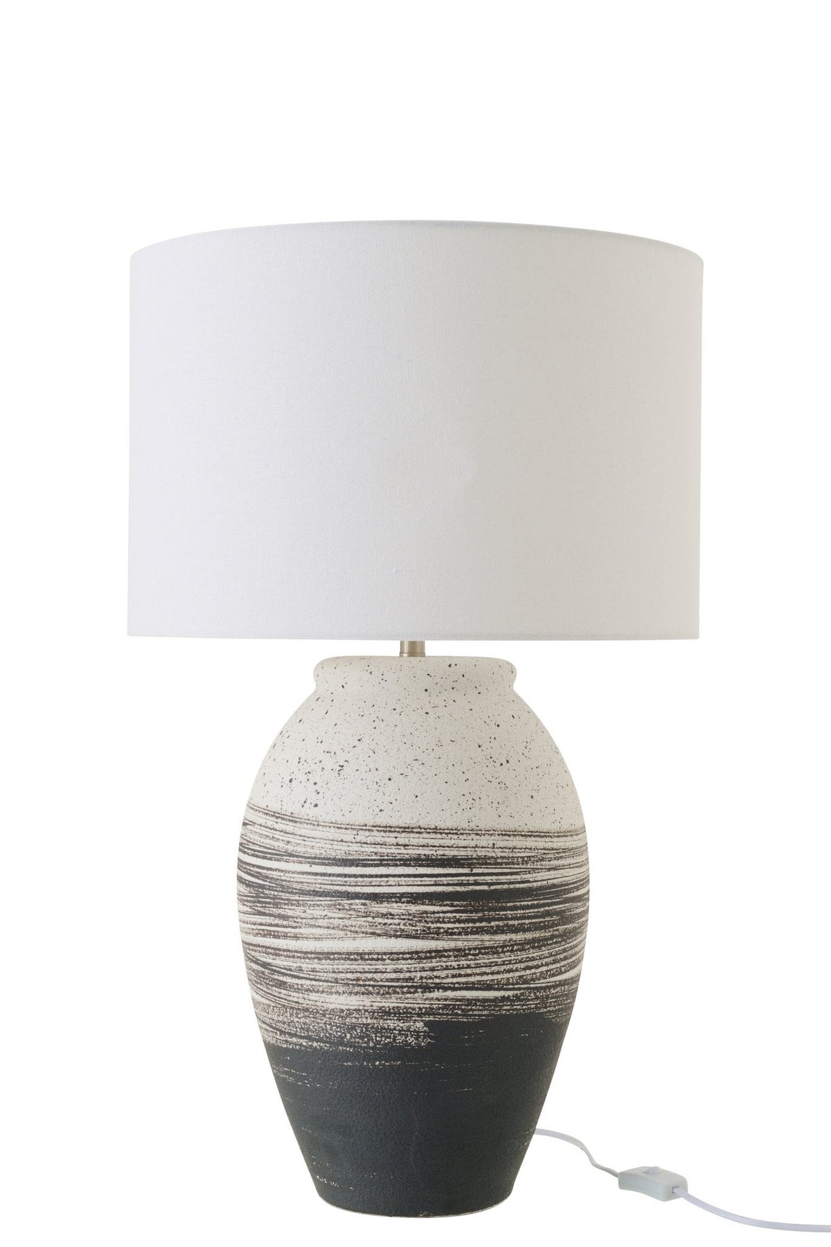 J-Line tafellamp Rolph - keramiek - zwart/beige