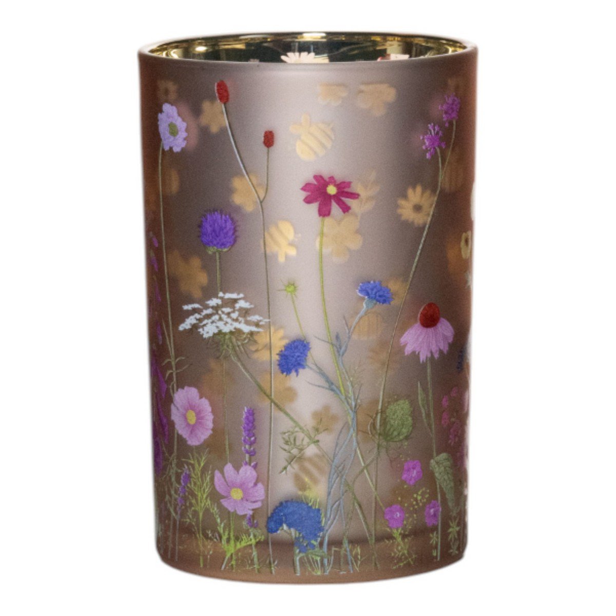 Theelichthouder wilde bloemen hommel large 18cm