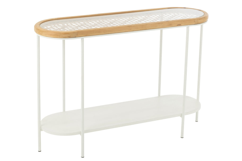 J-Line Console Mati Sparhout/Metaal Naturel/Wit