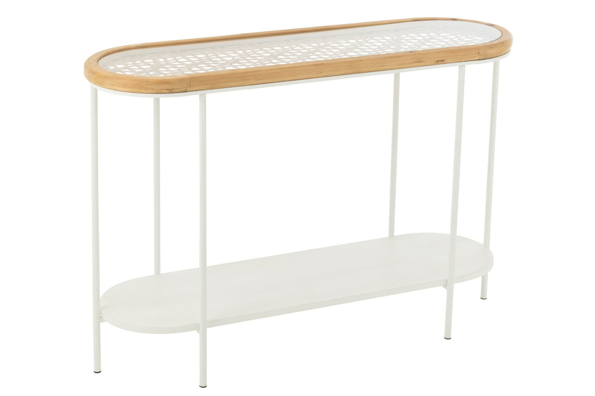J-Line Console Mati Sparhout/Metaal Naturel/Wit