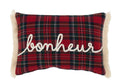 J-Line kussen Ruit Bonheur - polyester - rood/groen