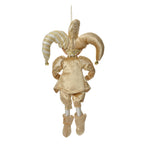 Decoratie hanger elf 14x10x38 cm beige textiel