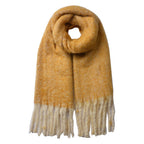 Wintersjaal Dames 50x180 cm Geel Synthetisch Wintershawl