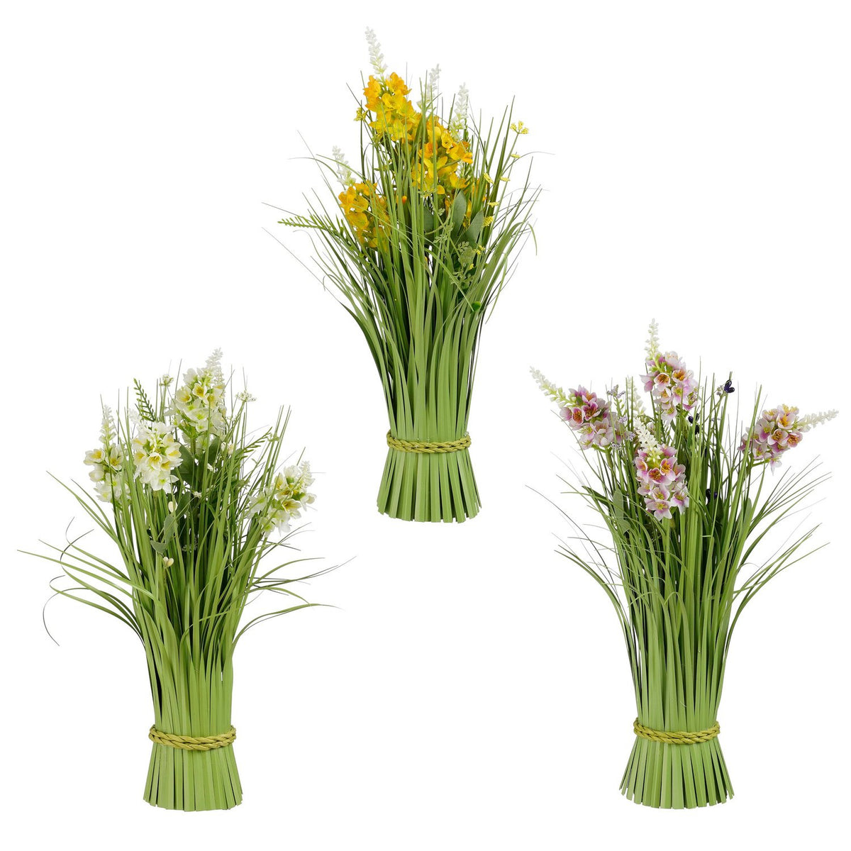 Bloem bundel creme geel lila 3 assorti