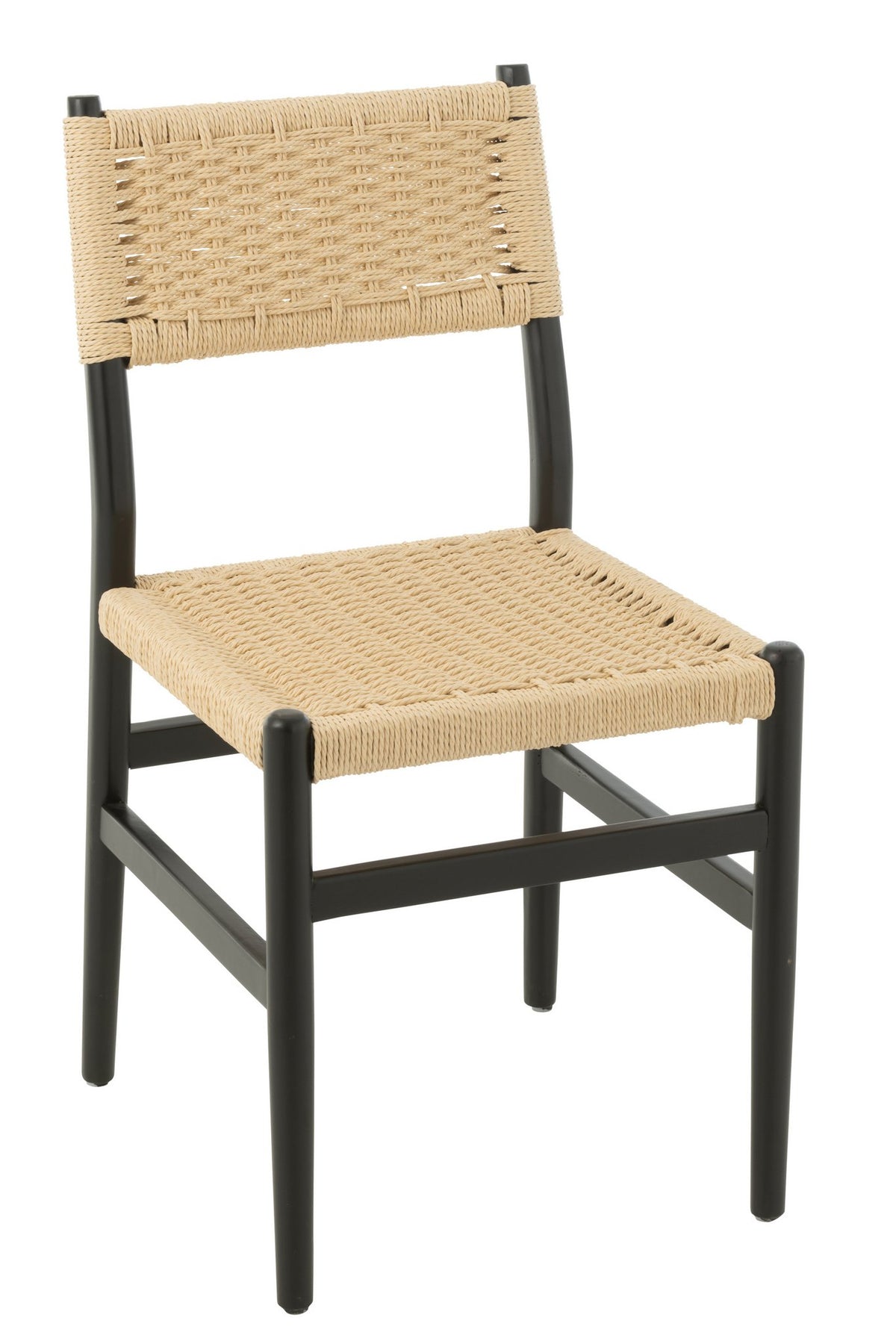 J-Line Chair Lap Beukenhout/Touw Zwart