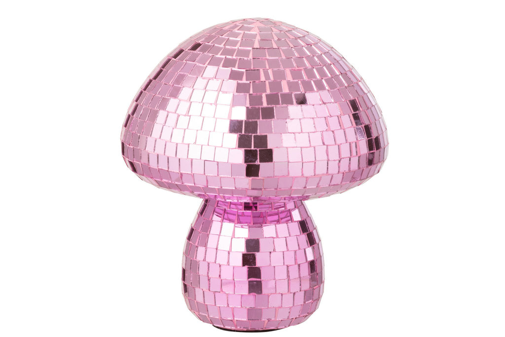 J-Line decoratie Paddenstoel Spiegel - glas - roze