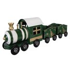 Kerstdecoratie Beeld Trein 60x14x20 cm Groen Metaal