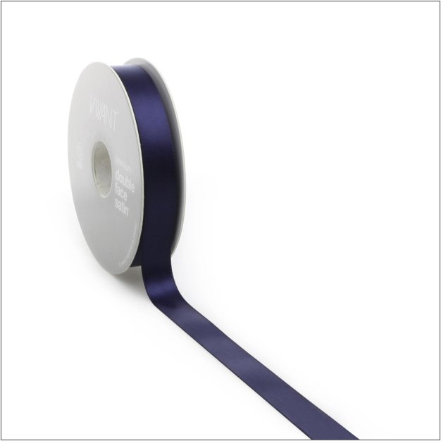 Satijn lint donker blauw - 10 mm x 25 meter