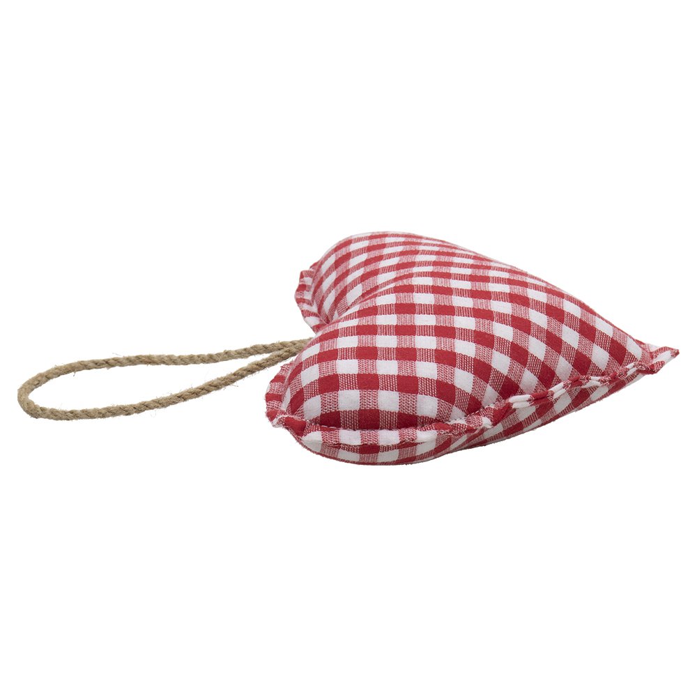 Hanger katoen hart donker rood knoop 16cm
