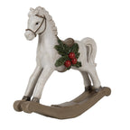 Decoratie Beeld Hobbelpaard 16 cm Wit Polyresin