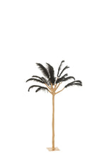J-Line Boom Pluimen Metaal Goud/Zwart Small