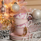 Kop en Schotel 250 ml Roze Porselein Servies