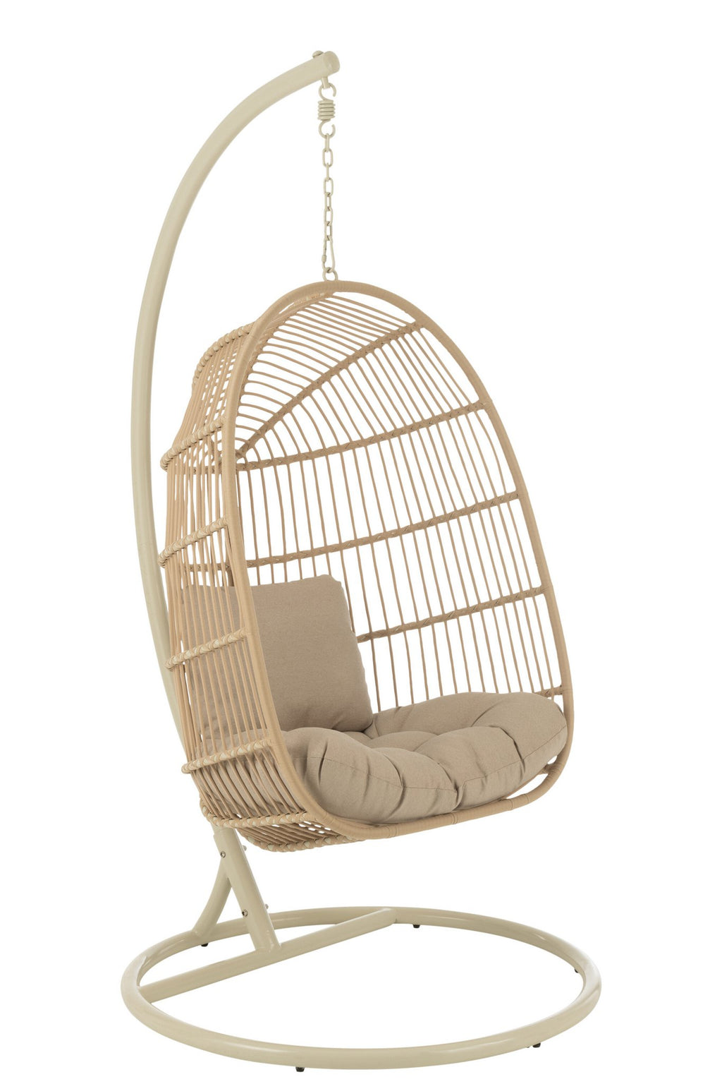 J-Line Hangstoel Egga Metaal/Koord Beige