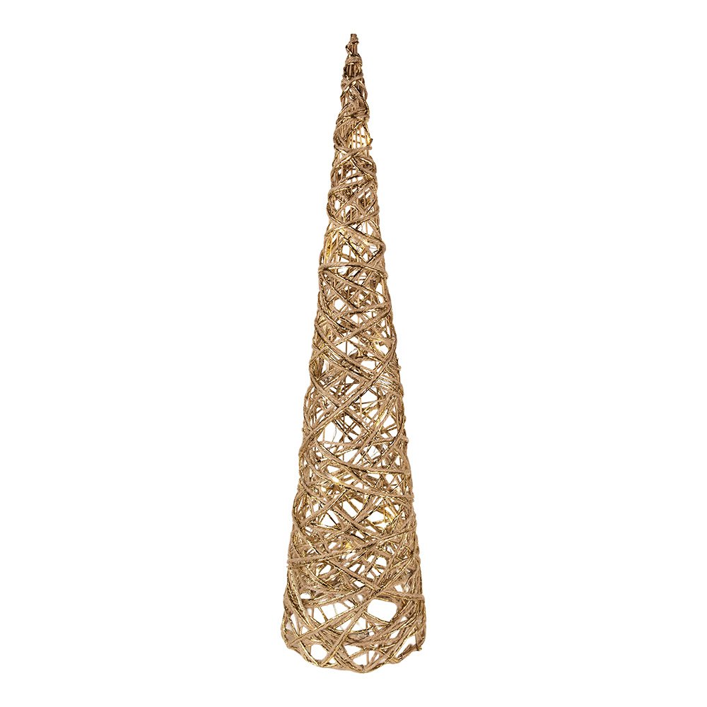 Kerstdecoratie met LED-verlichting Kerstboom Ø 20x80/16x60/13x40 cm Goudkleurig Metaal