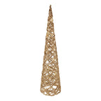 Kerstdecoratie met LED-verlichting Kerstboom Ø 20x80/16x60/13x40 cm Goudkleurig Metaal