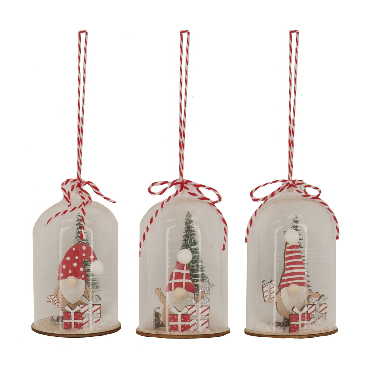 Glazen stolphanger kabouter 6x6x11cm mix