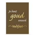 Wenskaart – “Je bent goud waard” – 6 Stuks (incl. Envelop)