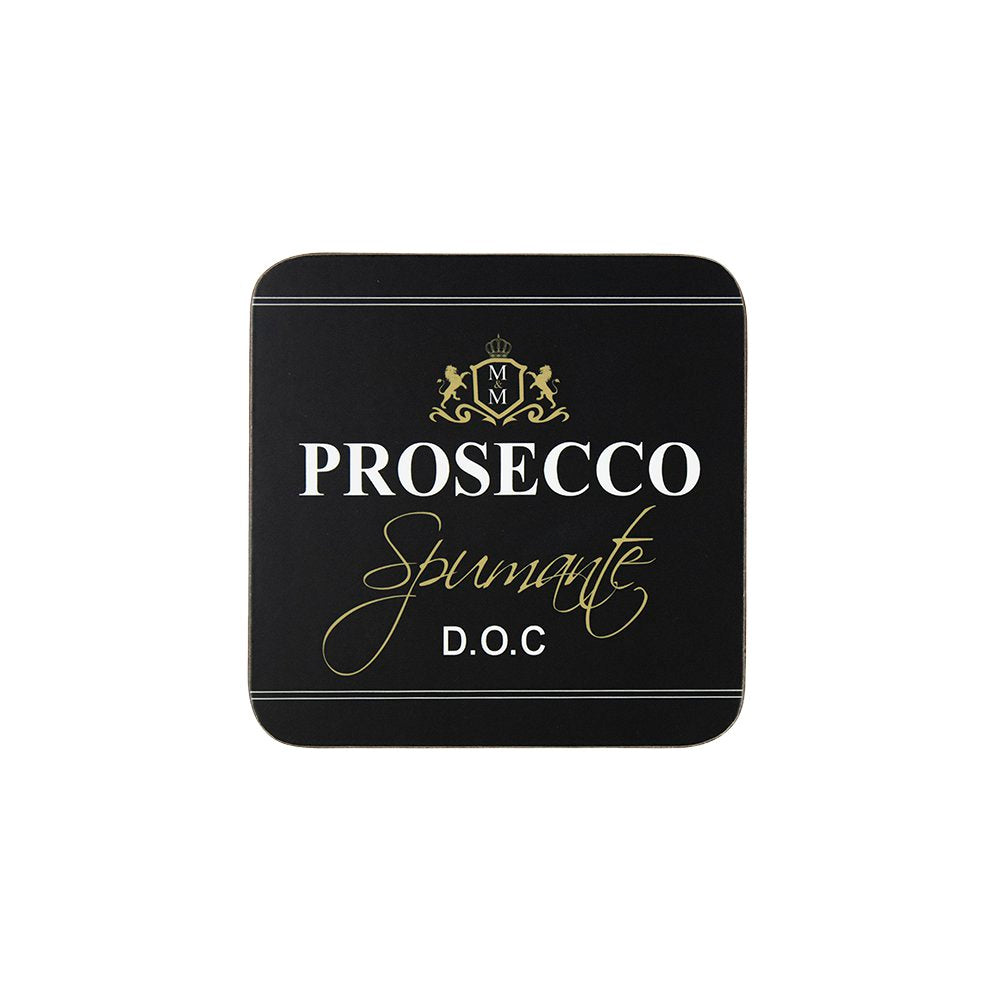 Onderzetter wijn prosecco zwart 10x10cm (6)