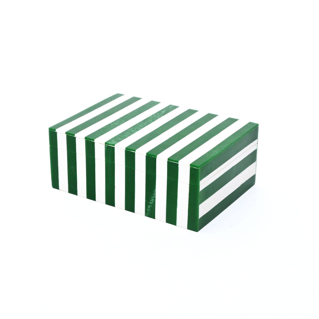 Groen Gestreepte Hars Opbergdoos Moderne MDF Decor Organizer