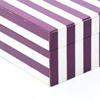 Paars gestreepte hars opbergdoos glanzende MDF decoratieve behuizing