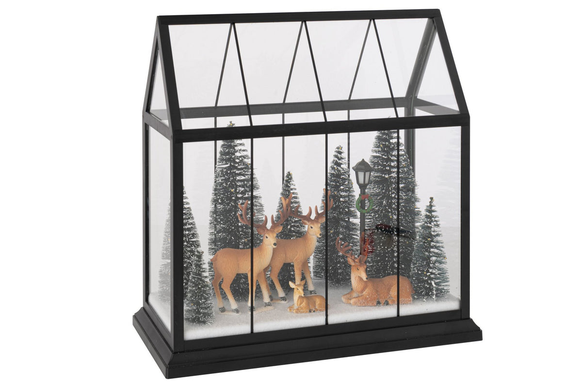 J-Line Ledrendier met bomen - glas/synthetisch - multikleur - large
