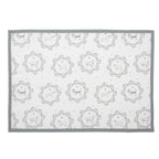 Placemats Set van 6 48x33 cm Wit Grijs Katoen Hond