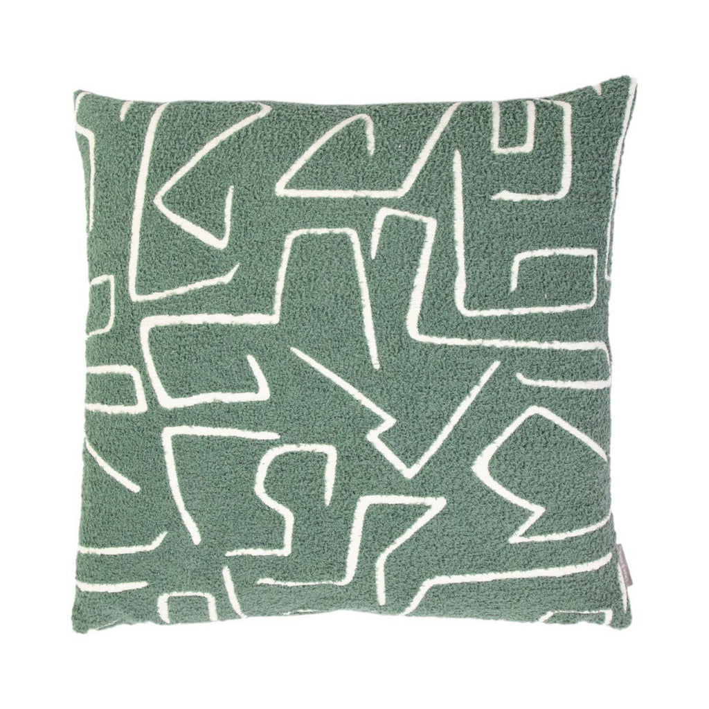 Roy chenille jaquard kussen thijm groen 45x45cm