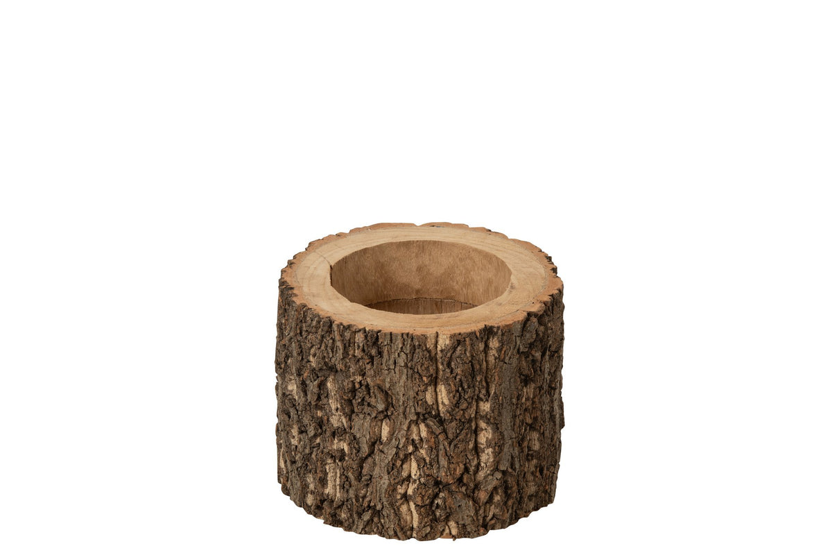 J-Line bloempot Boomstam - hout - naturel - small