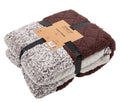 Plaid patchwork sherpa, 150x200 cm, brown