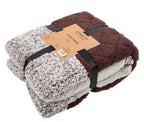 Plaid patchwork sherpa, 150x200 cm, brown